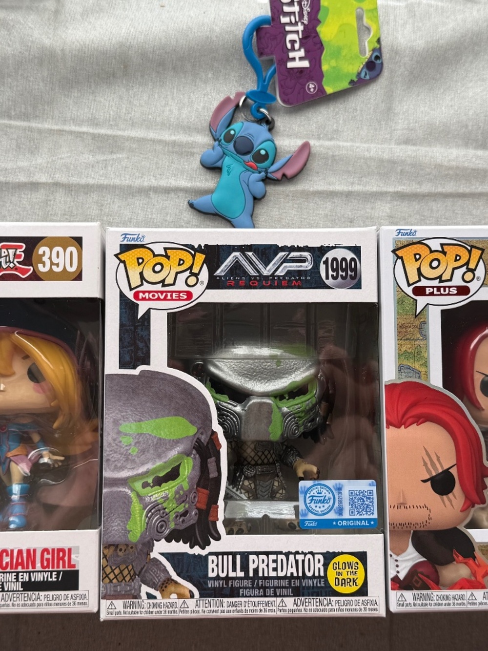 Funko Pop Anime Bundle Dark Magician Girl Predator GITD Shanks FREE Stitch